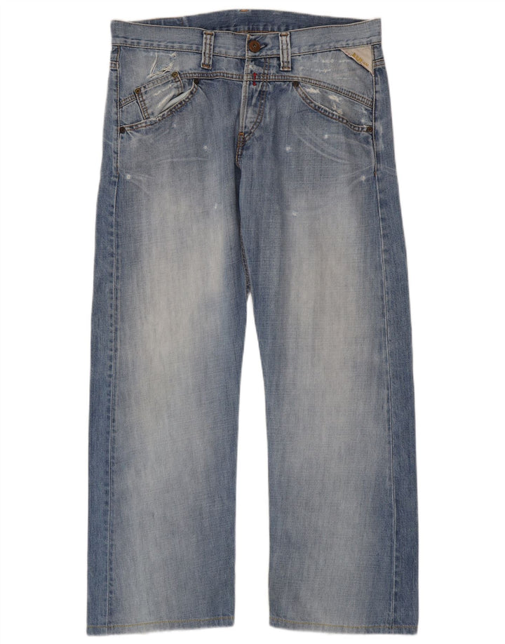 Replay Blugi Distressed Straight pentru bărbați W34 L30 Bumbac albastru