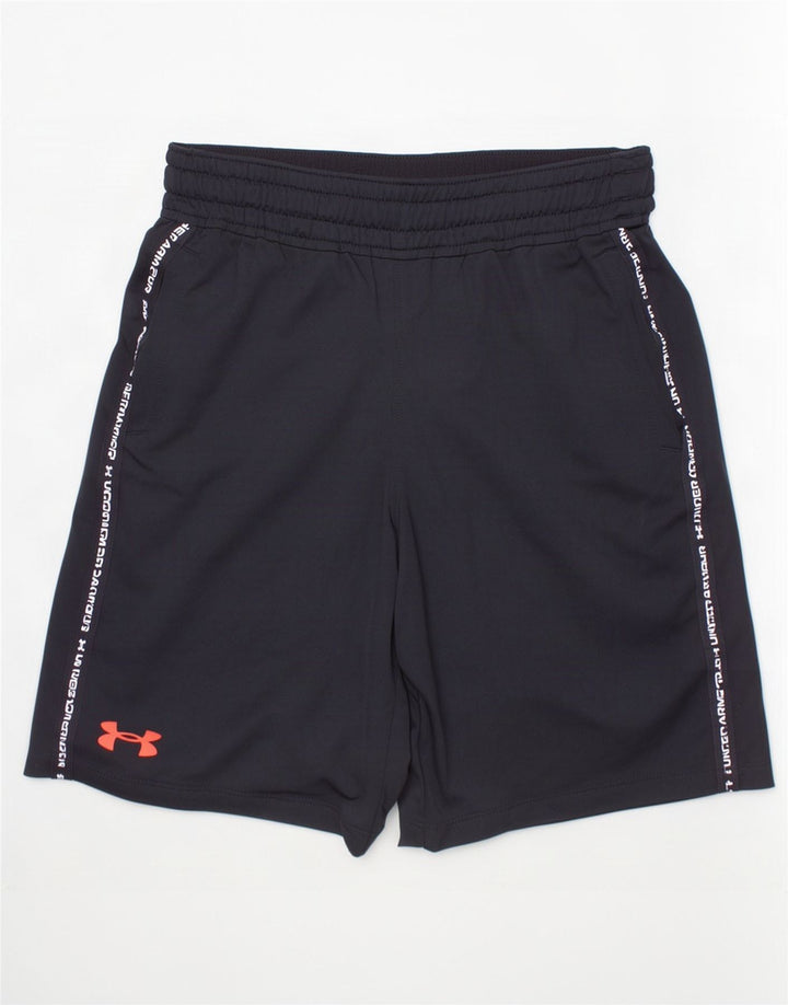 Pantaloni scurți sport grafic Under Armour pentru băieți 7-8 ani poliester negru mic