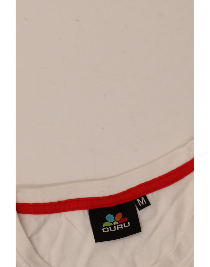 Guru Mens Graphic Vest Top Top Medium White