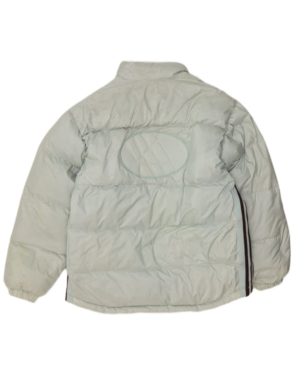 Jachetă căptușită cu grafică Adidas pentru bărbați UK 40, mare, albastru, poliester