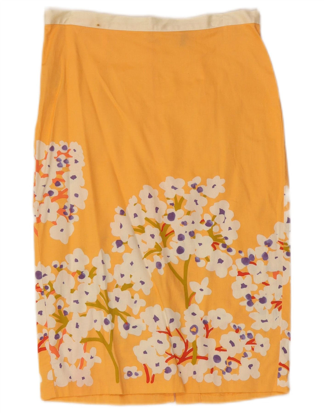 Fusta Creion Femei Benetton W28 Galben Mediu Floral
