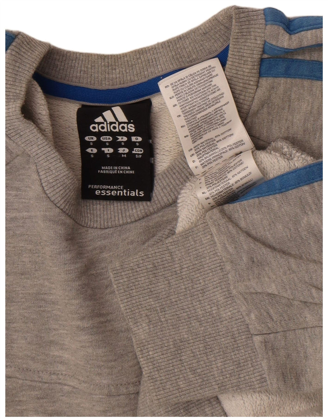 Hanorac pentru bărbați Adidas Jumper mic, gri, bumbac cu pete