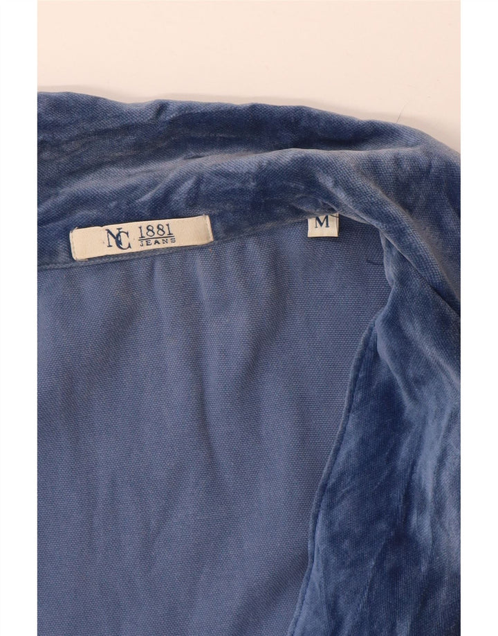 Cămașă de catifea pentru femei VINTAGE UK 14 Medium Blue