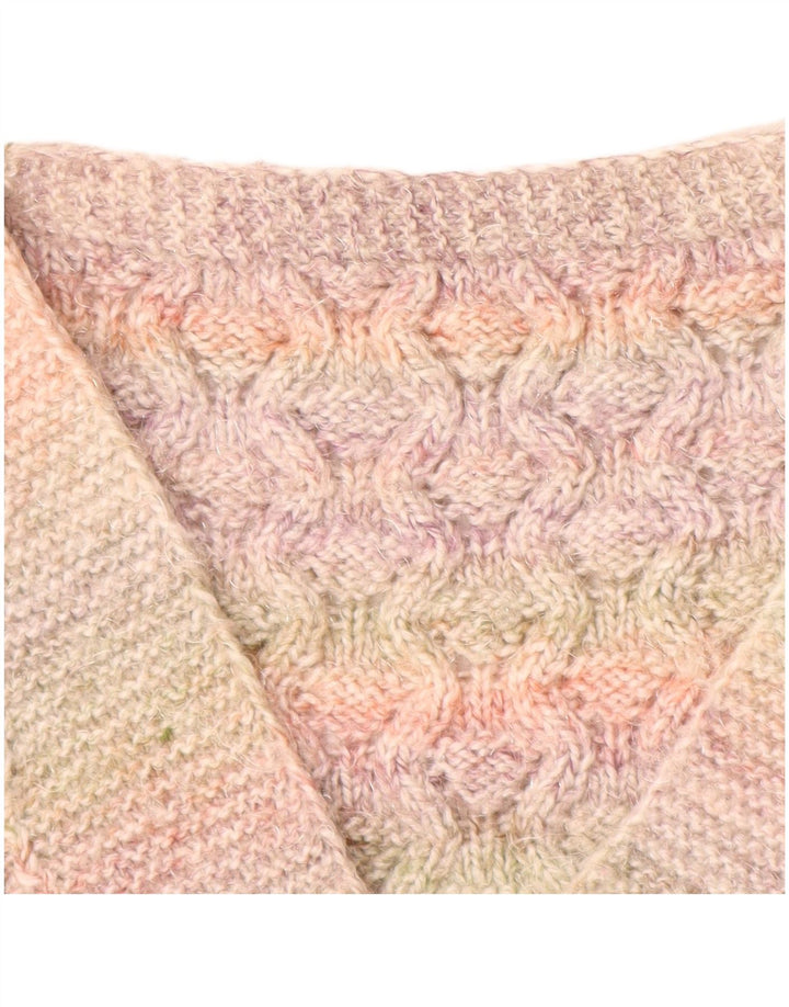 VINTAGE Femei Vest Tank Top UK 16 Large Pink Striped