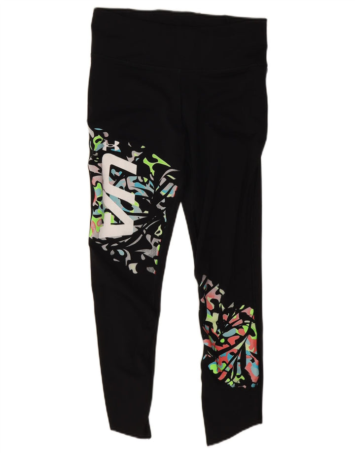 Leggings Under Armour pentru femei Heat Gear cu model abstract UK 12 Medium Black