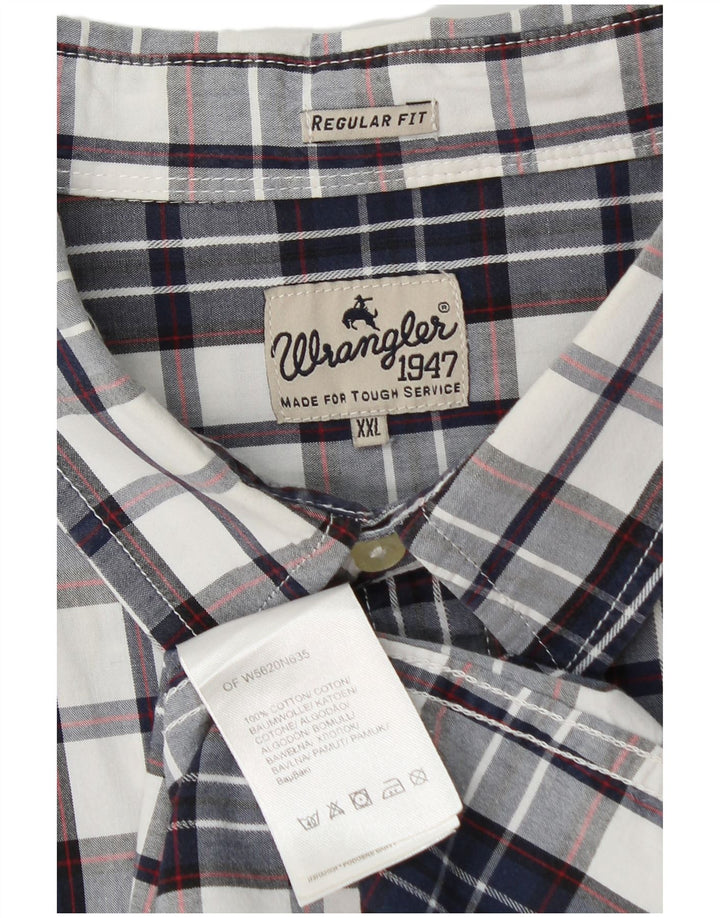 Cămașă Wrangler pentru bărbați, cu tăiere obișnuită, 2XL, bumbac cu carouri bleumarin
