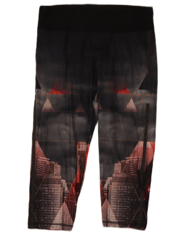 Leggings Adidas Climalite Graphic pentru femei Marea Britanie 12/14 Medium Negru Geometric
