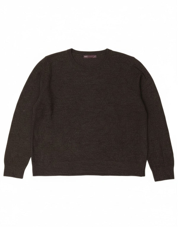 Pulover pentru femei Marks & Spencer cu decolteu rotund UK 18 XL gri acrilic
