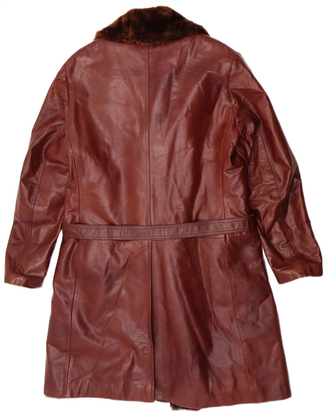 Palton din piele de shearling vintage pentru bărbați UK 38 din piele maro medie