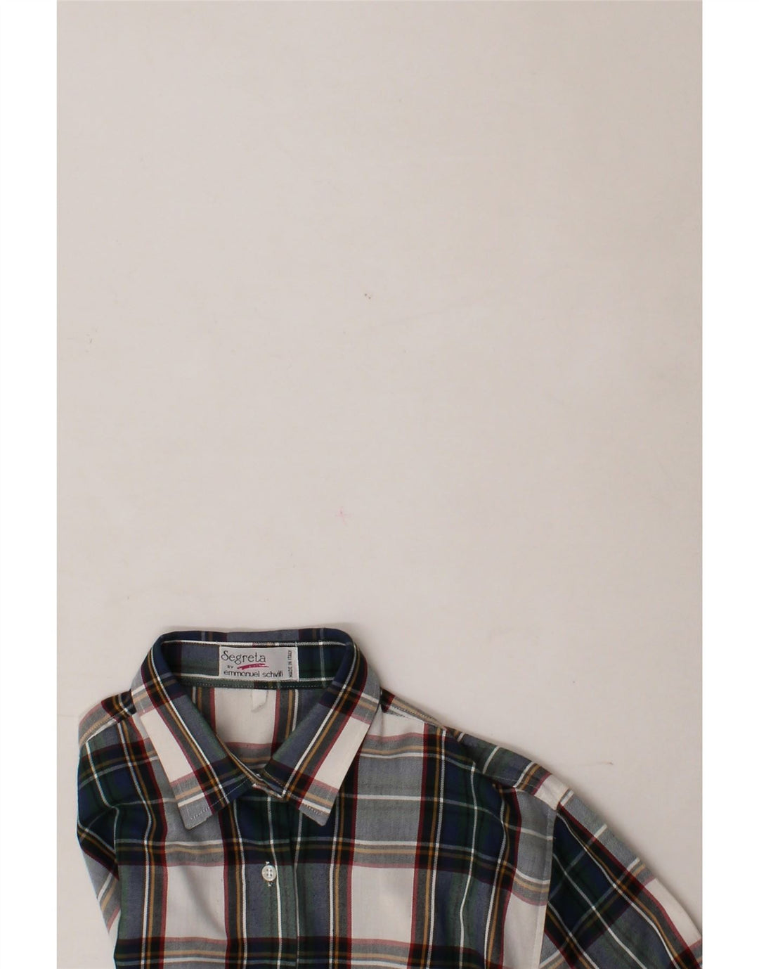 EMMANUEL SCHVILI Mens Flannel Shirt Medium Green Check Vintage Emmanuel Schvili and Second-Hand Emmanuel Schvili from Messina Hembry 