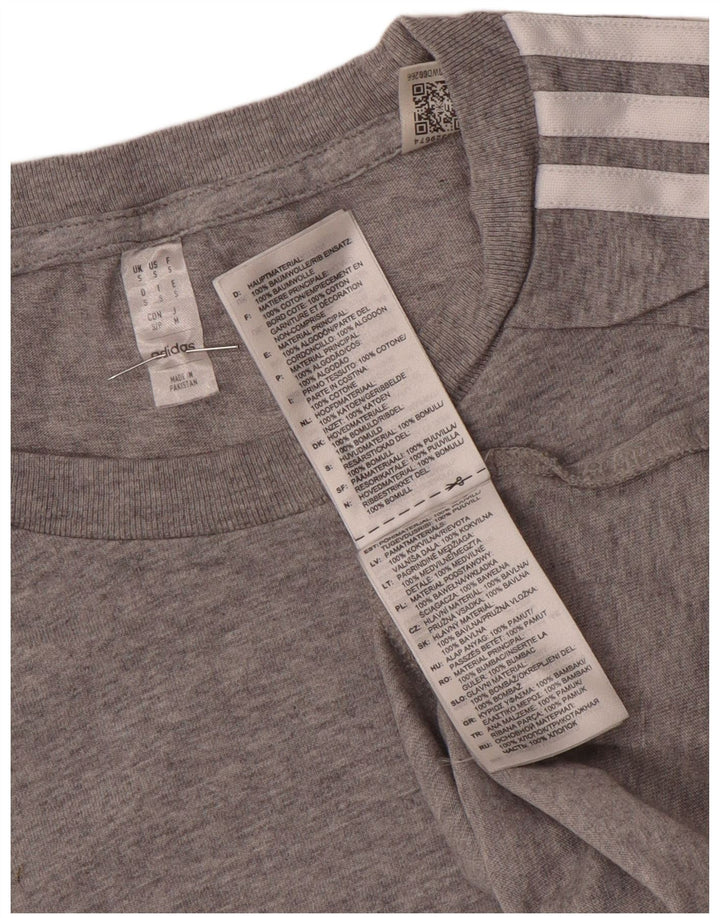 Tricou pentru bărbați Adidas Top mic, gri, bumbac cu pete