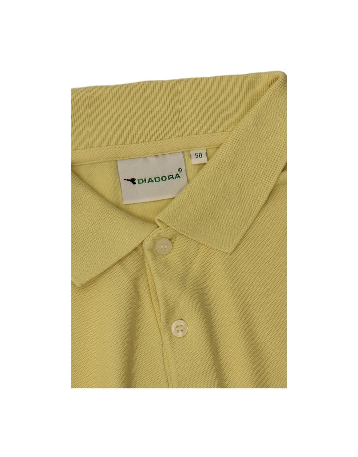 DIADORA Mens Polo Shirt IT 50 Medium Yellow
