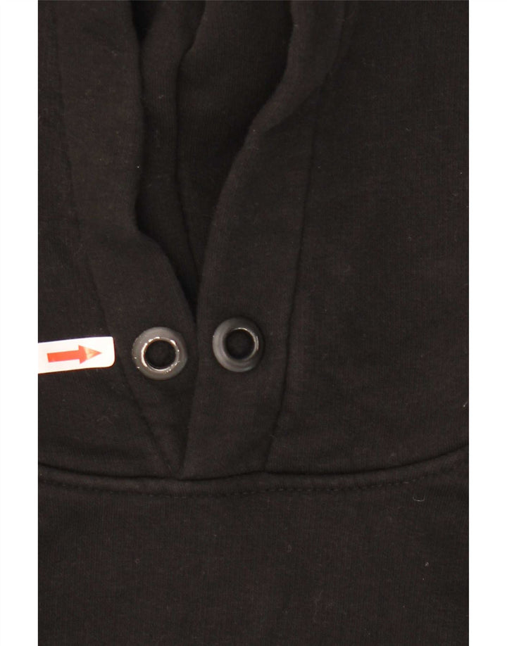 Pulover cu glugă cu grafică Essential pentru bărbați, bumbac mediu negru