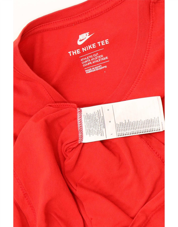 Tricou cu croi atletic Nike pentru bărbați Top mare bumbac roșu