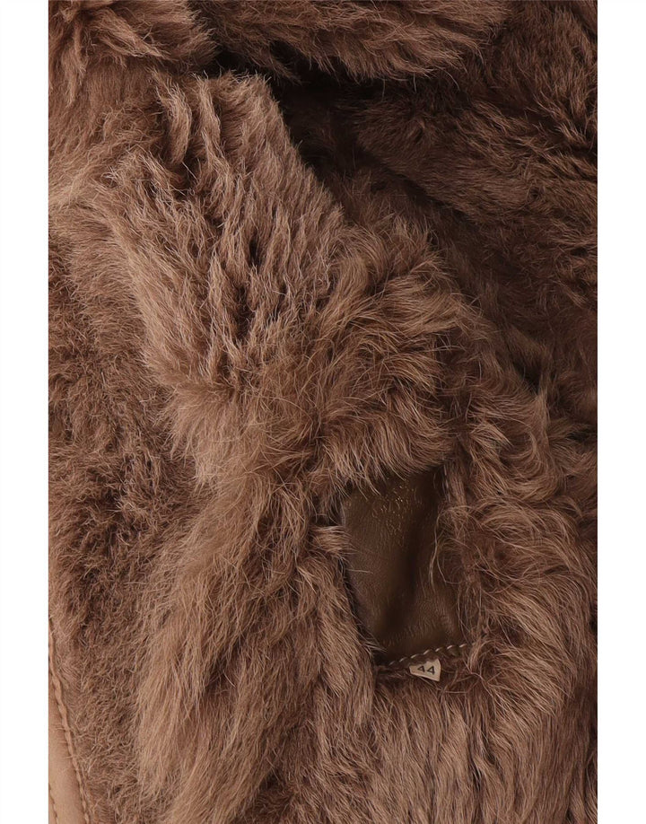 Palton vintage pentru femei din shearling IT 44 Bej mediu