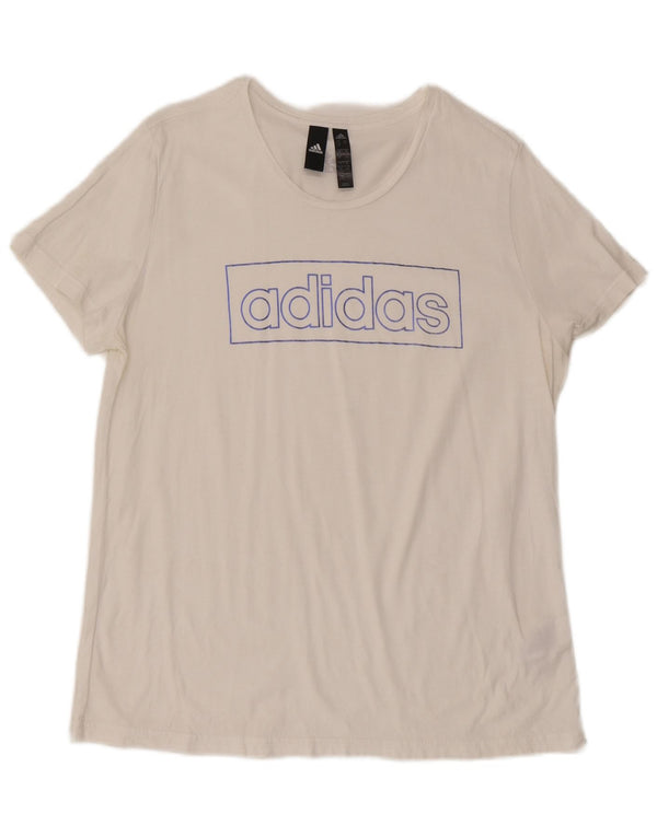 Tricou grafic Adidas pentru femei Top UK 20/22 XL Bumbac alb