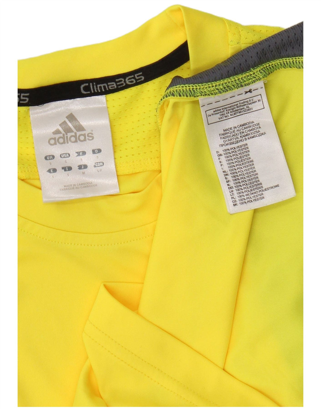 Tricou Adidas Clima 365 pentru bărbați Top mic galben din poliester color bloc