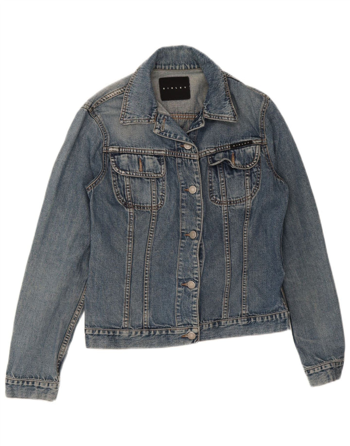 Jachetă de blugi pentru femei Sisley UK 10 Small Blue Bumbac