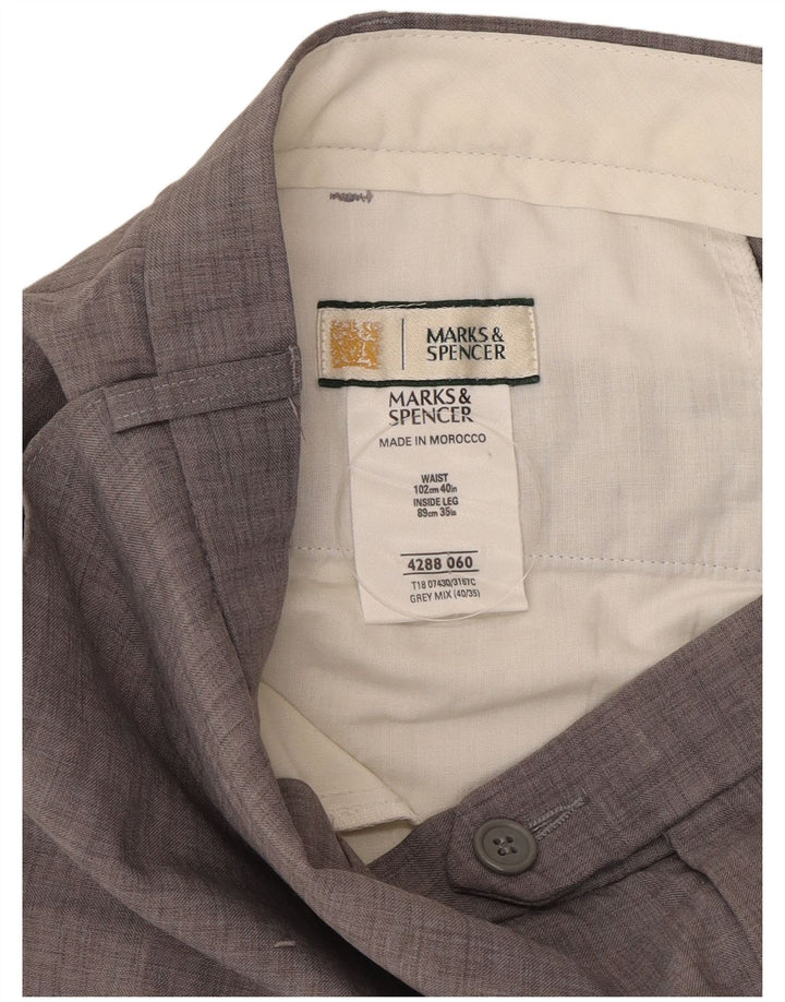 Marks & Spencer Pantaloni drepți pentru bărbați L40 L35 Poliester gri