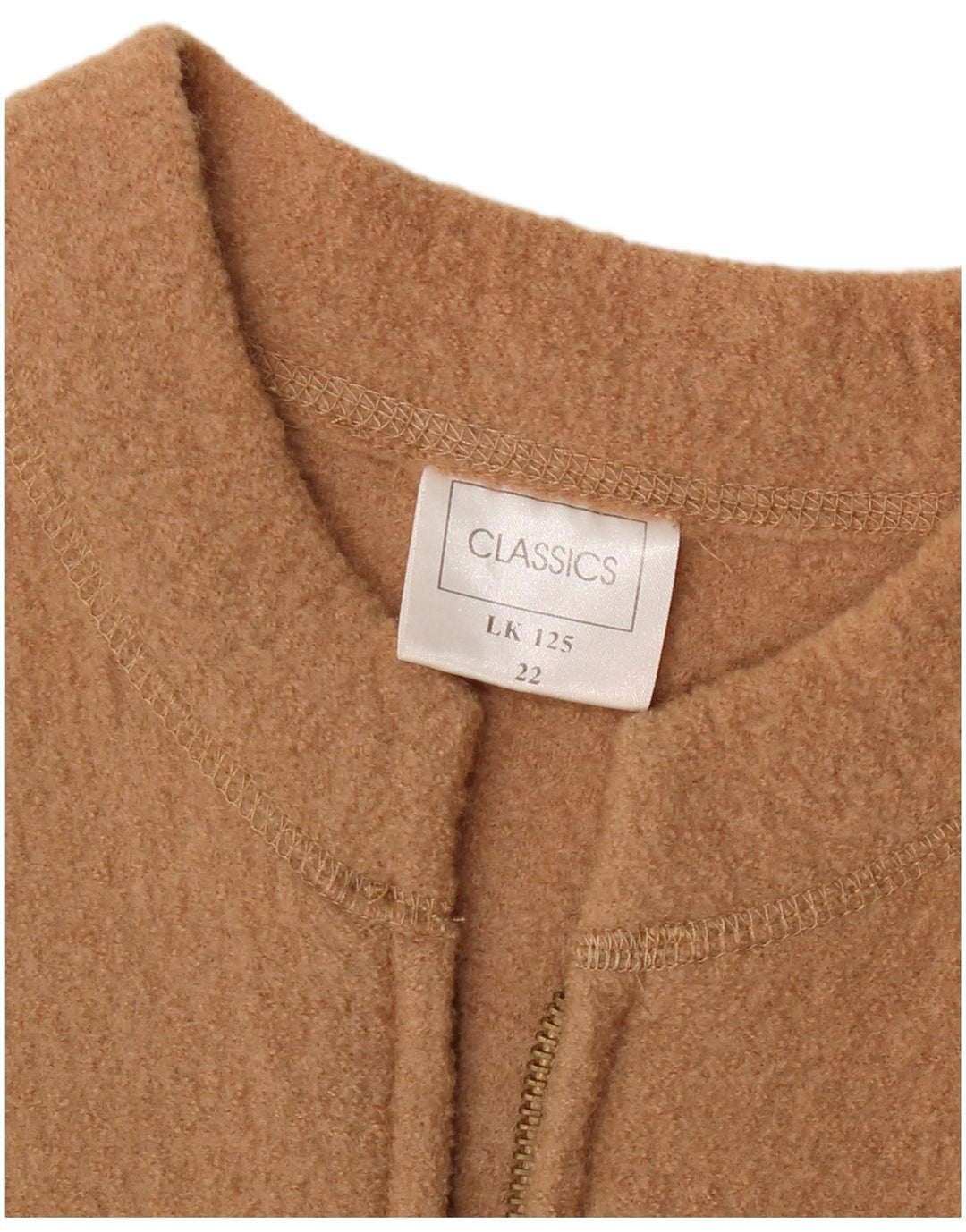 Pardesiu vintage pentru femei UK 22 3XL bej lână florală