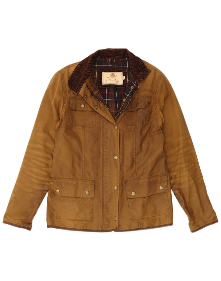 Jachetă pentru femei VINTAGE din bumbac cerat UK 14 mare, maro, bumbac