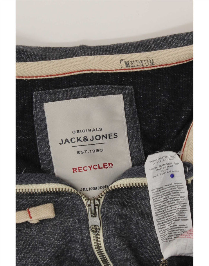Pulover Jack & Jones pentru bărbați, cu fermoar, din poliester cu pături, gri mediu