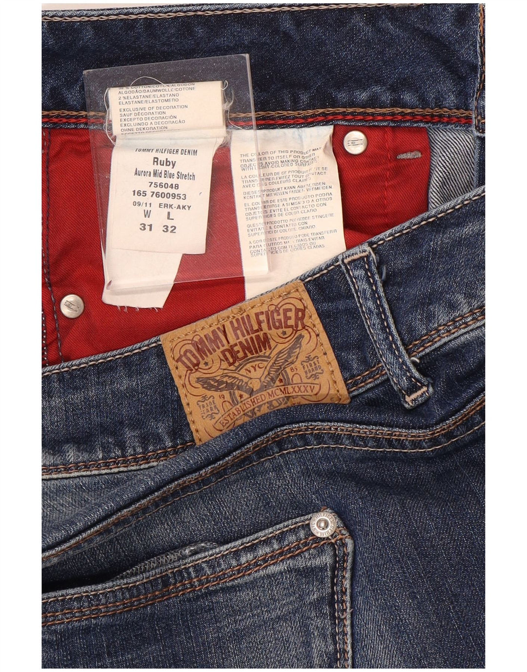 Blugi drepti pentru femei Tommy Hilfiger Ruby W31 L32 Bumbac albastru