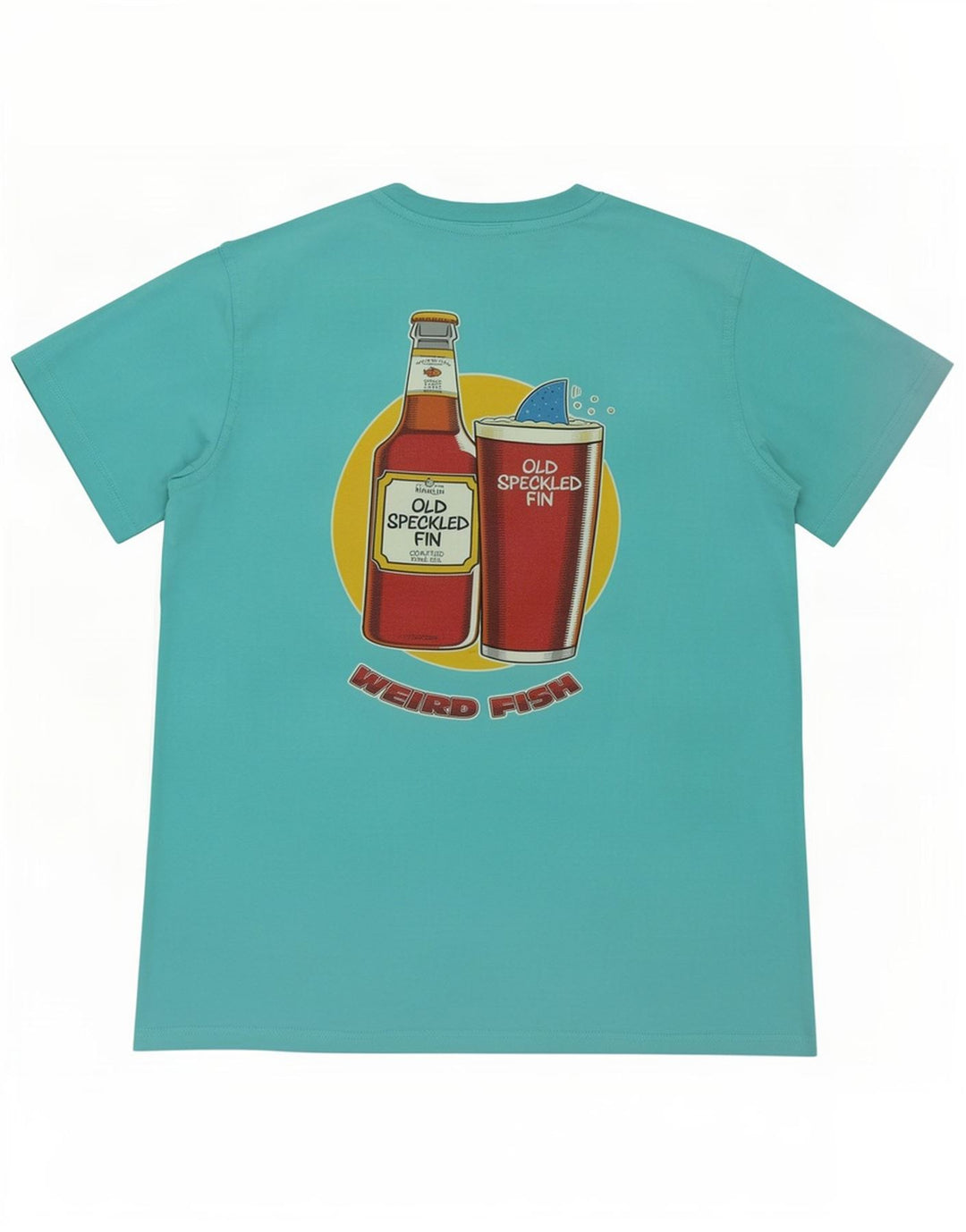 Tricou grafic pentru bărbați Weird Fish Top din bumbac turcoaz mediu