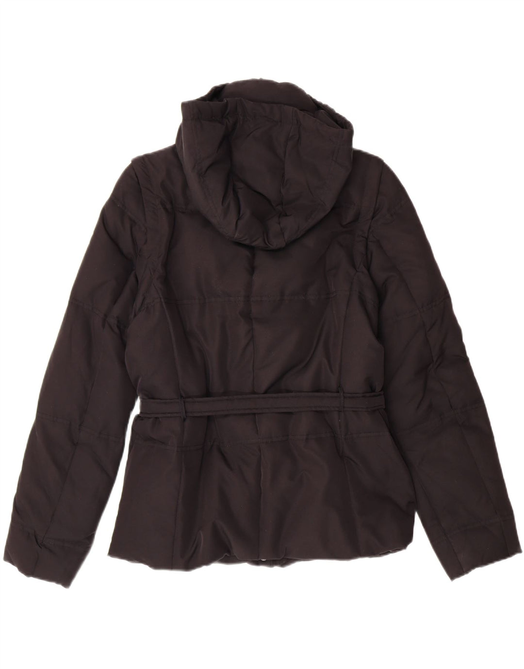 MASSIMO DUTTI Womens Hooded Padded Jacket UK 10 Small Black Polyester