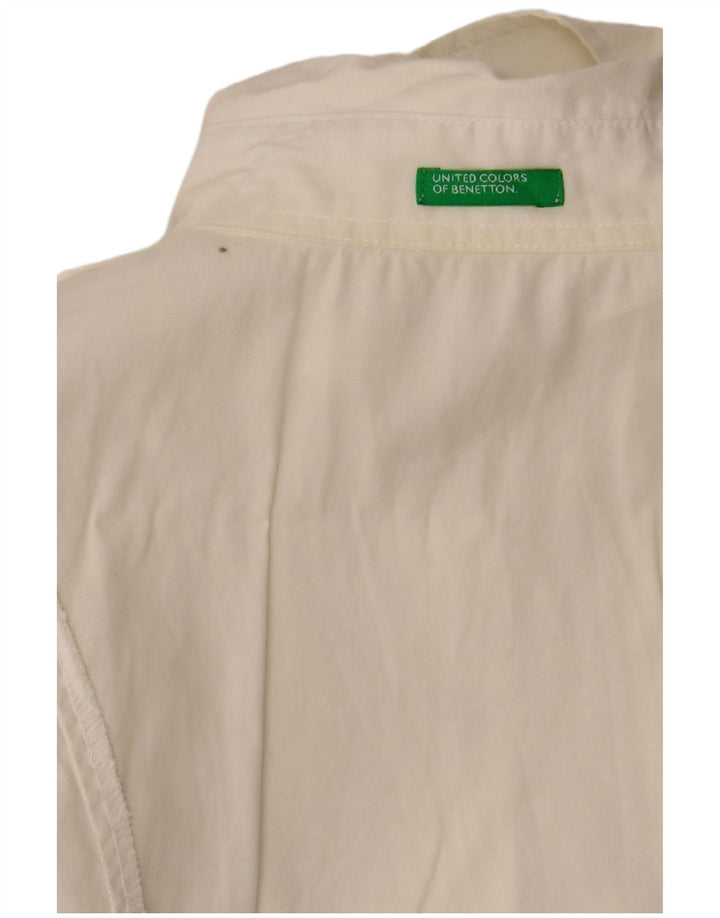 Bluză cămașă cu mânecă scurtă pentru femei BENETTON UK 8 Small Off White