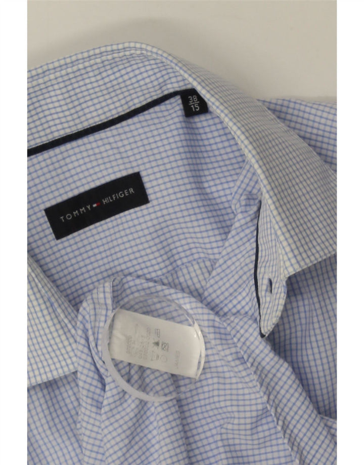 Cămașă pentru bărbați Tommy Hilfiger Mărimea 38 15 Bumbac cu carouri albastru mediu