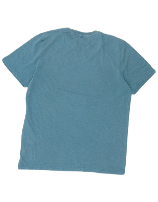 Tricou pentru bărbați Lyle & Scott Top mediu albastru bumbac cu pete