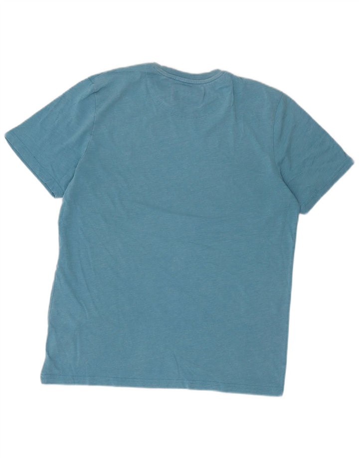 Tricou pentru bărbați Lyle & Scott Top mediu albastru bumbac cu pete