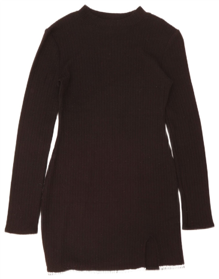 Rochie cu mânecă lungă pentru femei Zara UK 12 Poliester mediu negru