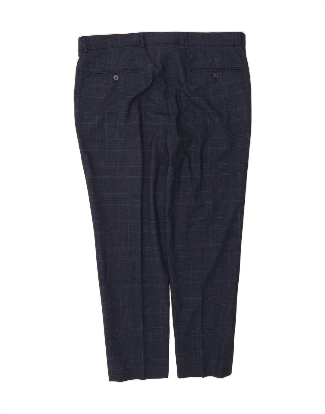 MASSIMO DUTTI Mens Suit Trousers EU 42 Large W32 L28 Navy Blue Check Vintage Massimo Dutti and Second-Hand Massimo Dutti from Messina Hembry 