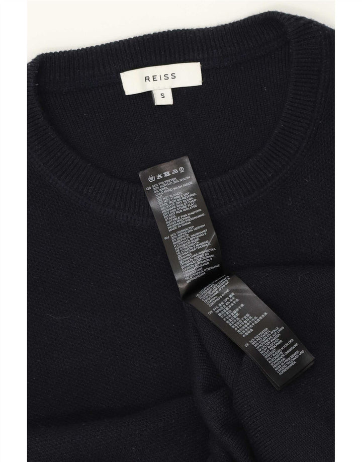 Pulover Reiss pentru bărbați, cu gât crew, poliester mic, bleumarin