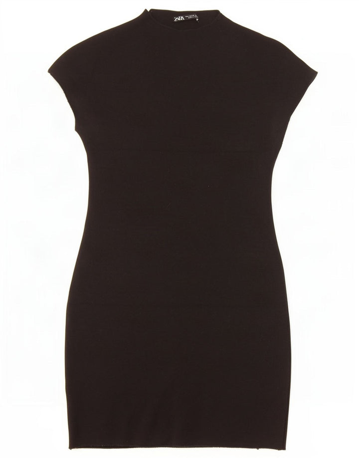 Rochie bodycon pentru femei Zara UK 12 Medium Black Viscose