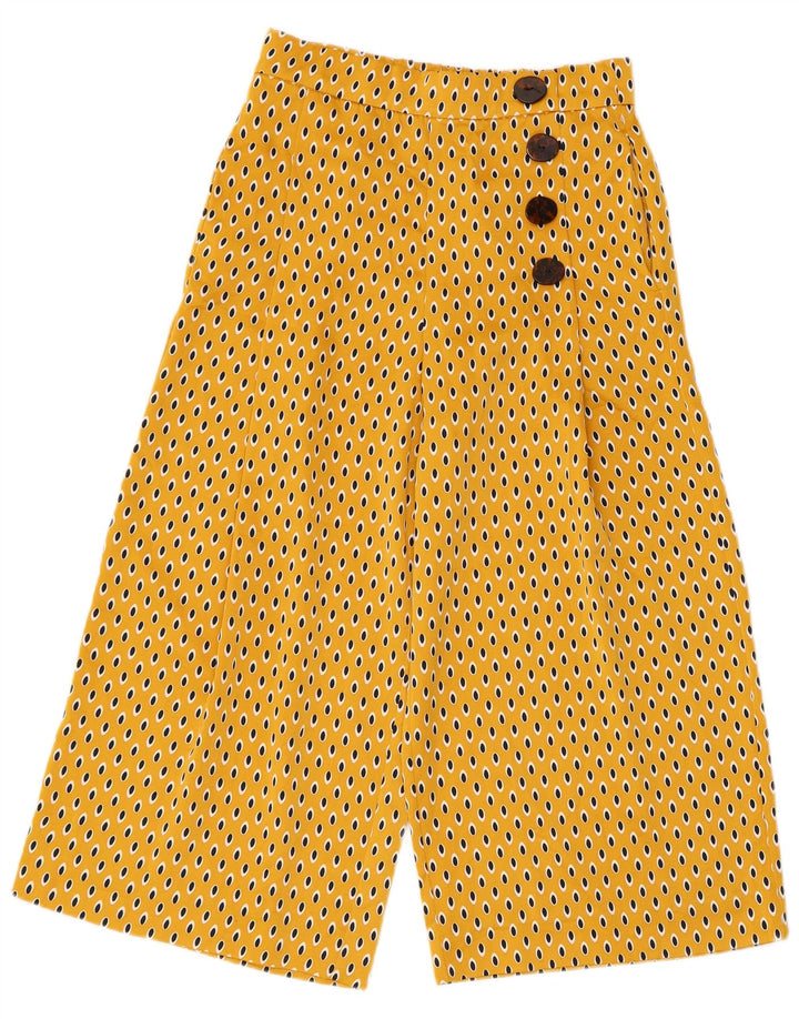 Pantaloni Capri pentru femei Zara XS W24 L21 Poliester cu pete galbene