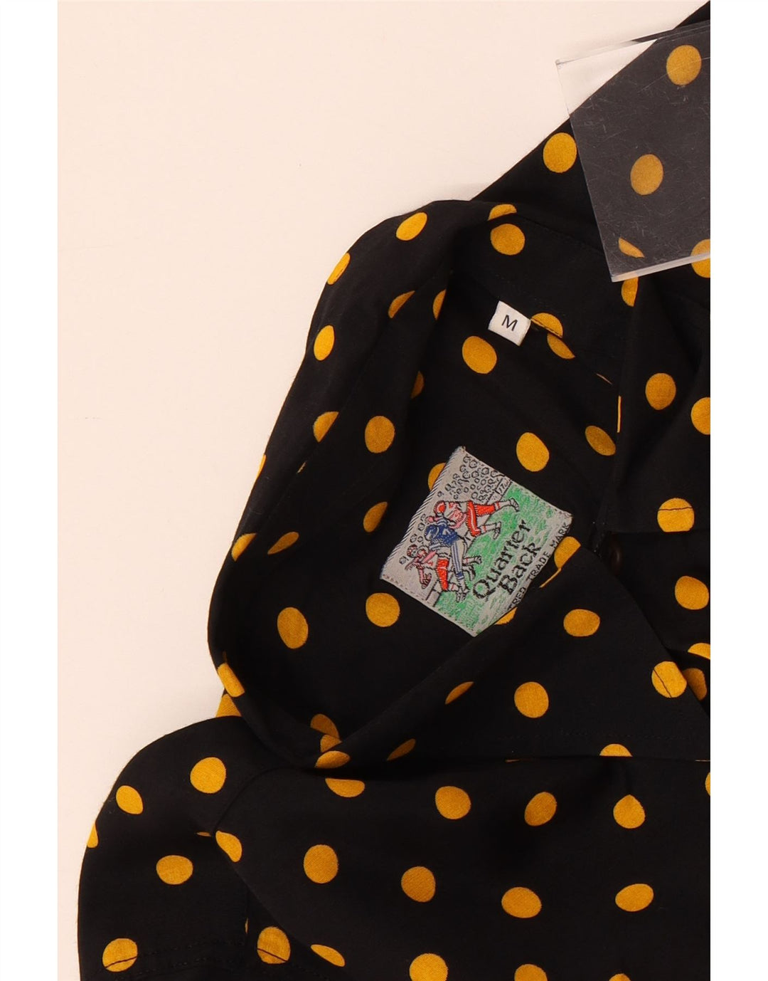 Cămașă cu mânecă scurtă pentru bărbați VINTAGE Medium Black Spotted