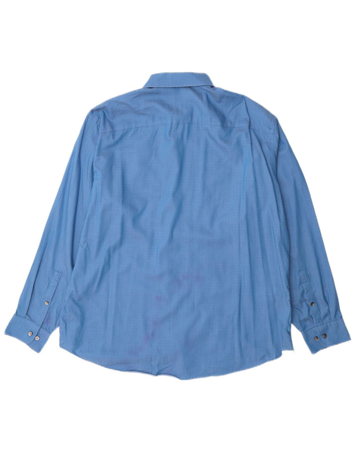 Cămașă Calvin Klein pentru bărbați, cu formă regulată, mărimea 17 XL, bumbac cu pete albastre