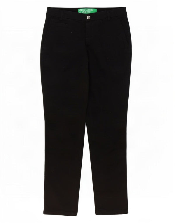 Pantaloni chino drepti pentru femei Benetton UK 6 XS W28 L28 Bumbac negru