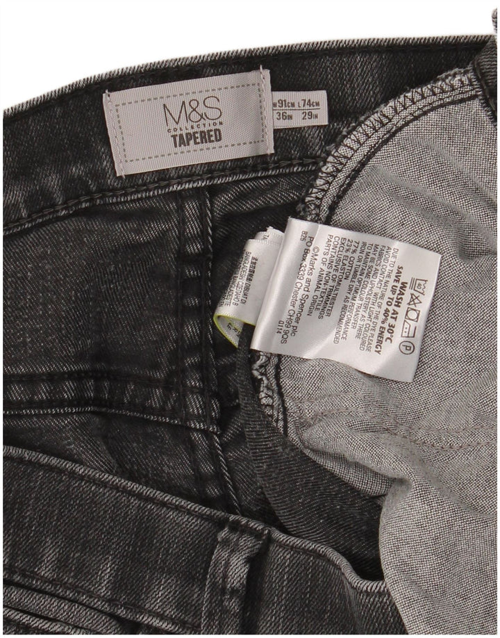 Blugi conici pentru bărbați Marks & Spencer W36 L29 bumbac gri