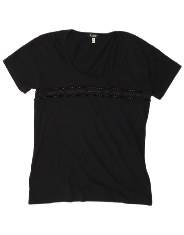 Armani Jeans Womens T-Shirt Top EU 46 XL Black