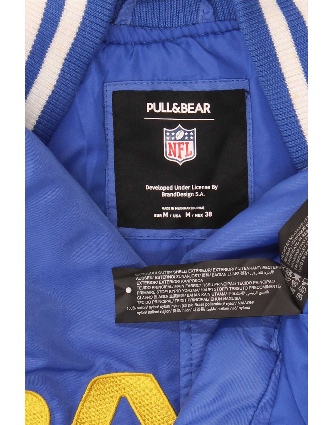 Jachetă pentru bărbați Pull & Bear Los Angeles Rams Varsity UK 38 Medium Blue Sports