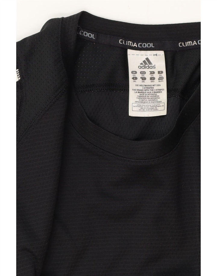 ADIDAS Mens Climacool T-Shirt Top 2XL Black Colourblock Polyester Vintage Adidas and Second-Hand Adidas from Messina Hembry 