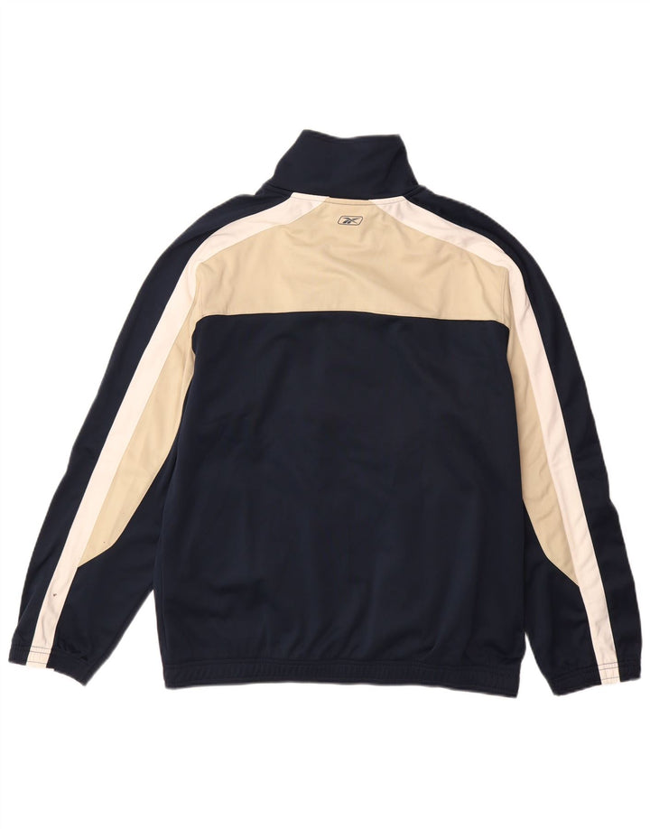 Jachetă de trening REEBOK pentru bărbați, poliester color bloc, albastru marin mediu