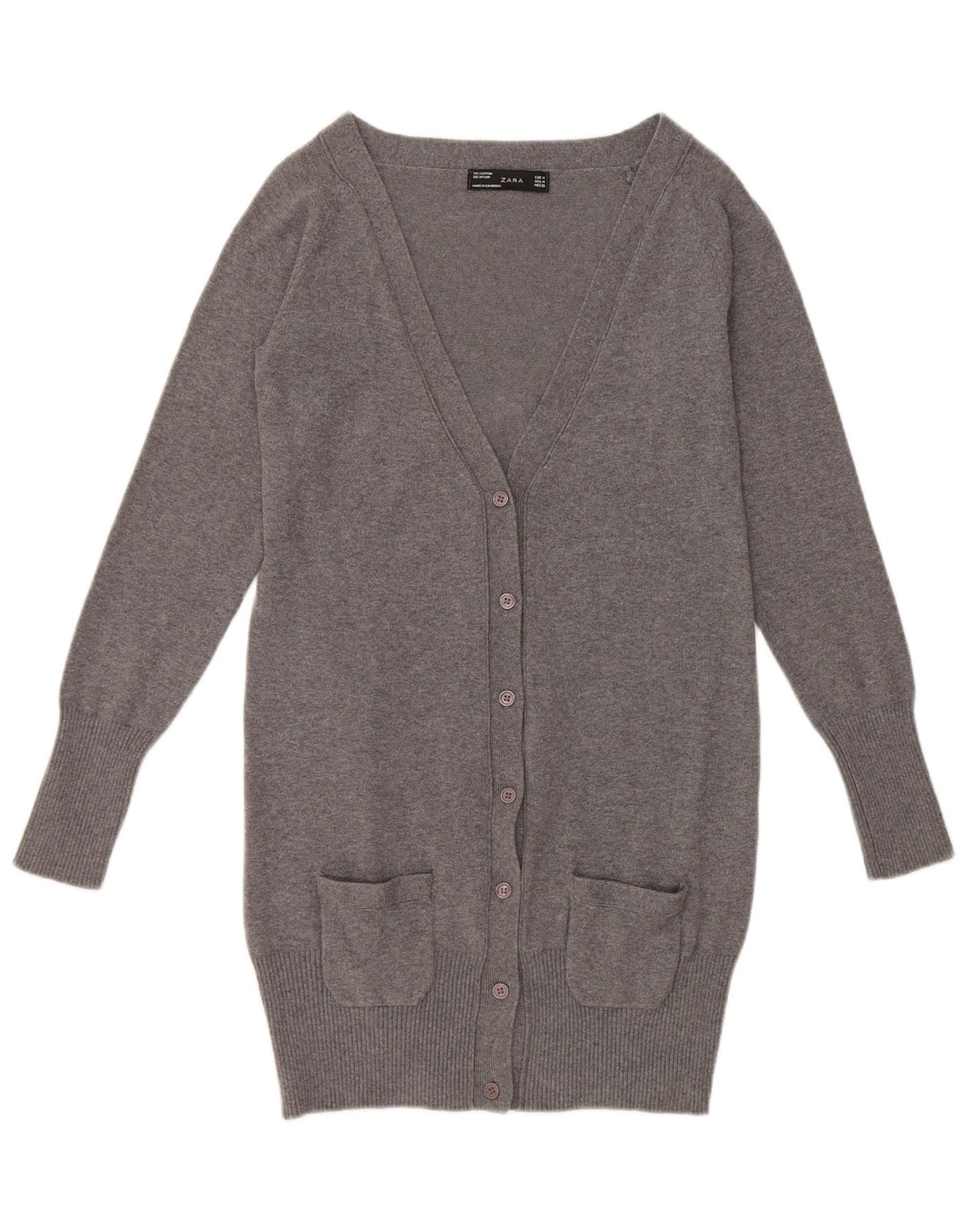Pulover cardigan pentru femei Zara UK 12 Gri mediu