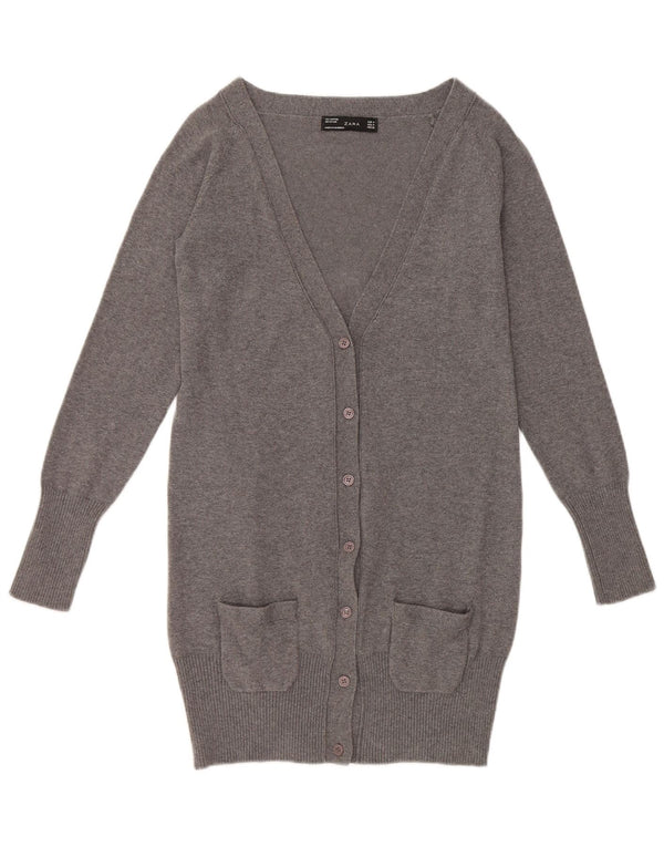 Pulover cardigan pentru femei Zara UK 12 Gri mediu