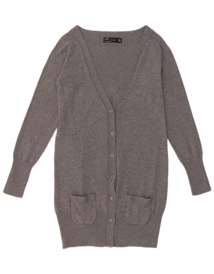 Pulover cardigan pentru femei Zara UK 12 Gri mediu