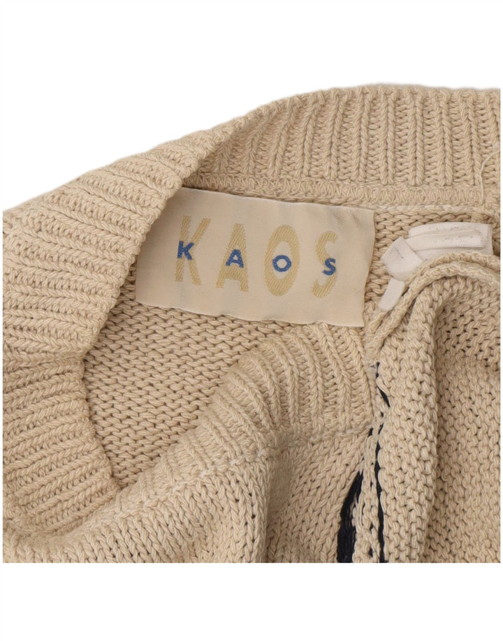 Pulover KAOS pentru bărbați, cu gât roșu, mare, alb, Fair Isle